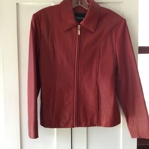 Red leather jacket